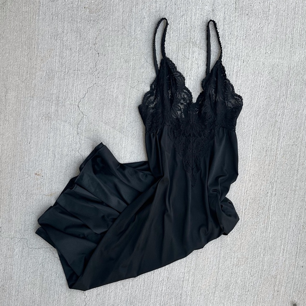 vintage black maxi slip